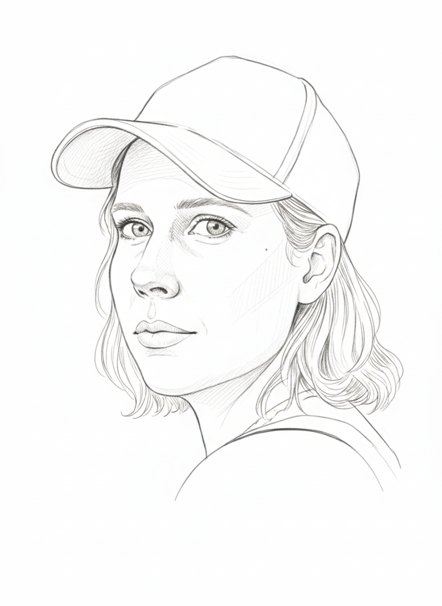 Portrait of Emilie / axolotl illustration